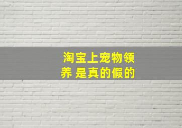 淘宝上宠物领养 是真的假的